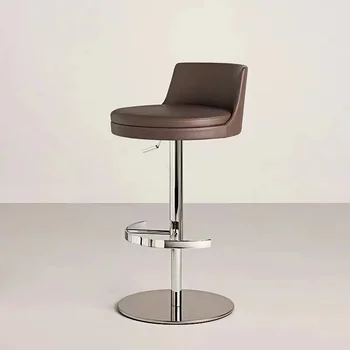 OK Nordic light луксозен въртящ се бар стол на рецепцията, стол за бар, кафене, бар стол може да се повиши и по-ниски кожен стол
