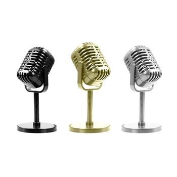 Ретро микрофон Декор за сцени, плот, пластмасов фалшив микрофон, Античен микрофон