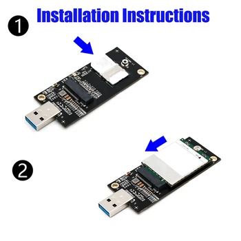M. 2 на СИМ-карти с USB 3.0, модул 3G / 4G USB 3.0 със слот за SIM карта, карта-адаптер