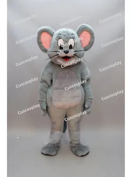 Мишка талисман Костюм на мишката с размер на зряла сивия плъх за коледа представяне и честването на отваряне на подаръци