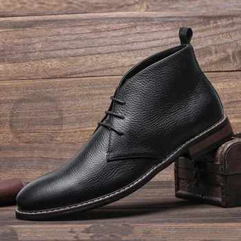 Мъжки обувки от естествена кожа, модерен удобни кожени обувки на марката 2023 #KD585