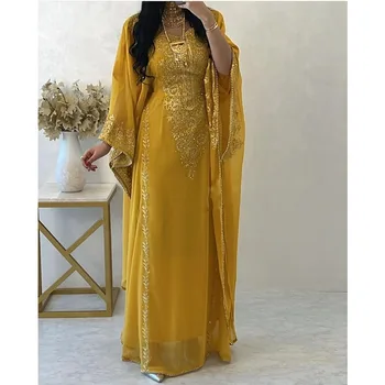 Етническото рокля с дълъг ръкав, марокански стилен кафтан, елегантно облечен работна елегантни дрехи за партита