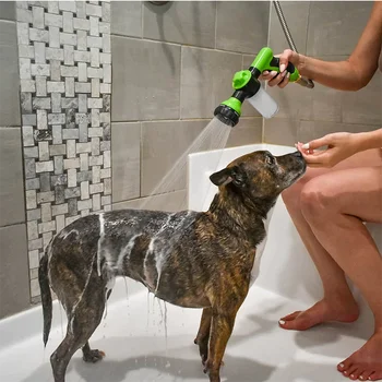 Спрей за Високо налягане на Дюзата на Маркуча кученце душ Пистолет 3 Режима Регулируема Измиване на Домашни Любимци, Почистване на бани Вода, Сапун на Пяна, Спрей куче чист инструмент