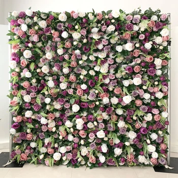 3D Цветна Стена Декорация на Сватбени Партита Адаптивни Текстилен Фон Цветна Стена от цветя за украса на сватби изкуствени