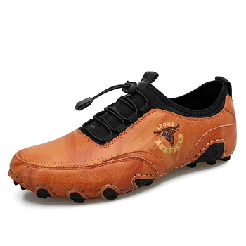 2023 Нова Мъжки Ежедневни обувки, Модни Удобни Мъжки обувки, Висококачествени Кожени Мъжки обувки За шофиране, ръчно изработени Обувки На равна подметка, Размер 48