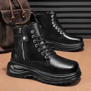 Интернет-знаменитост Есен и зима 2023, Нови обувки Martin, мъжки работни облекла със среден покрив, мъжки обувки, ботильоны British Wolf War.