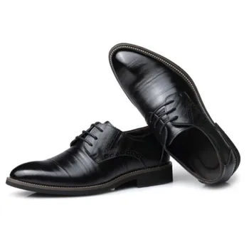 Мъжки обувки-oxfords В Британския стил, Черни, Сини Обувки Ръчна изработка, Удобни Вечерни Рокли, Мъжки Обувки На плоска подметка, Бизнес обувки с дантела, hjm7