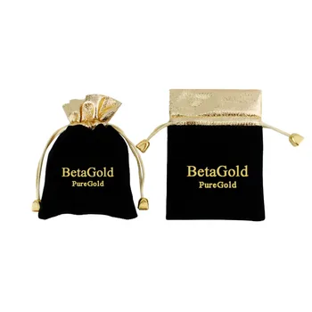 100шт кадифена торбичка 10*12 см с логото на златен цвят, стандартна доставка www.revitaenergy.be