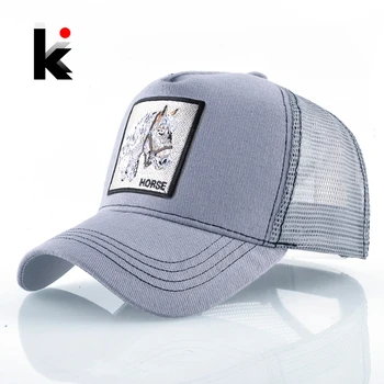 Бейзболна шапка с дишаща мрежа, мъжка бейзболна шапка унисекс за шофьори на камиони, дамски бейзболна шапка в стил хип-хоп с бродерия под формата на кости, мъжки градинска шапка