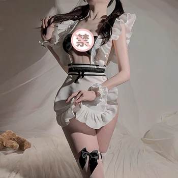 Японската момиче-водеща, аниме, комплект униформи камериерка за cosplay, френското рокля Kawai, Лолита, с костюм сервитьорка за парти, облекло Японски кафенета