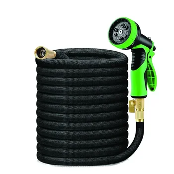 Воден пистолет за градински маркуч за високо налягане, регулируема в 10 режима, Гъвкав телескопична маркуч, подходящ за миене и поливане на автомобили.