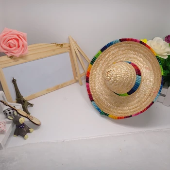 Дългогодишна Шапка за кучета с цветни краища в мексикански стил, траен Подарък за дома за рожден Ден, Аксесоар за партита, настолни Сламени шапки, играчки Mini