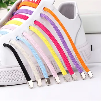 1 Чифт еластични връзки, без завязок за маратонки на равна подметка, гумени обувки, дантелени маратонки 2019, безопасна за възрастни и деца, Цветни връзки за обувки