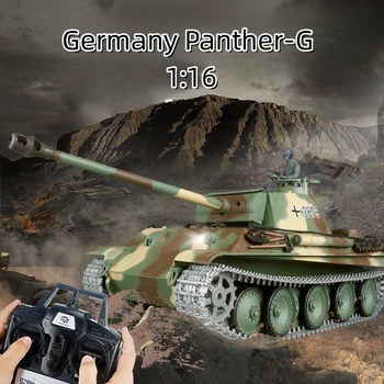 Henglong 3879 1:16 Германия Panther-G Танк С Дистанционно Управление Военен Модел Имитированный Дим Инфрачервен Бойна Кола Играчка