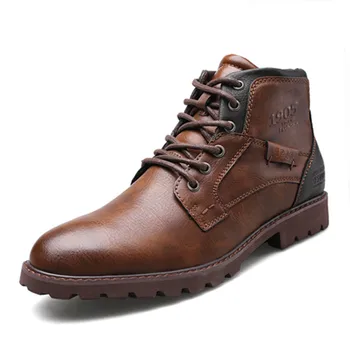 Есенно-зимни мъжки къси ботуши в стил ретро, ежедневни обувки Oaratrooper Locomotive Shoes 38-48