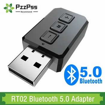 RT02 USB Bluetooth адаптер 5.0, ключ Хендсфри, Аудиоприемники, Безжични предаватели с вход AUX вход RCA и 3.5 мм стерео за рс, телевизор