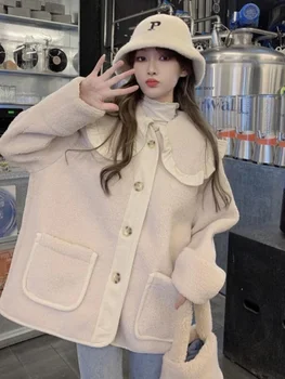 Зимно палто за жени 2023, есенни и зимни якета големи размери, Корейски ревюта, много дрехи, утолщающий СВОБОДЕН жена топ с дълъг ръкав