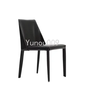 Стол-седло за всекидневната, Скандинавски Лесен Луксозна маса за хранене, стол, Домашен минималистичен стол, Италиански, маса за хранене, стол с лесен облегалка, Cha C0002