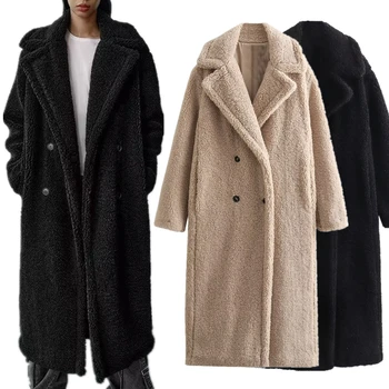 Увядшая модата 2023 година, Ново флисовое палто за Хай стрийт, Ретро зимата тренч за жени