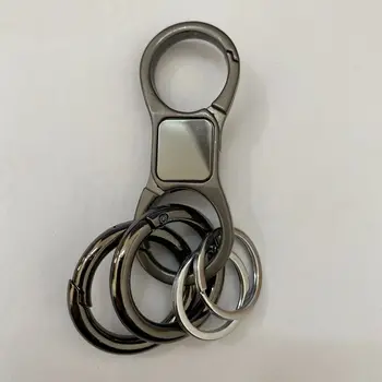 Креативна верижка за ключове, двоен пръстен, колан с двойна глава, метална верижка за ключове от кола за мъже и жени, красива и персонални