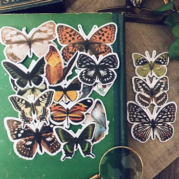 KLJUYP 16шт Хартиени етикети с пеперуди за проекта за скрапбукингу Happy Planner / Производство на картички / водене на регистър на