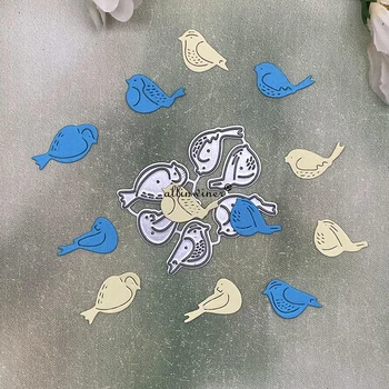 Нови 6шт метални режещи печати за украса на птици за diy Албум за scrapbooking Хартиени картички Декоративни изделия Полагане на Щанцоване