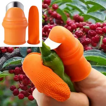 Нож за събиране на реколтата на пръстите Защитен гумен калъф за пръстите на Разделител за палеца Устройство за събиране на зеленчуци Инструменти за дома и градината