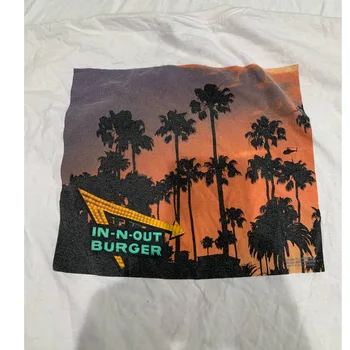 Тениска IN-N-OUT Burger, бяла тениска Arizona Palm Tree Sunset, размер XL, с дълги ръкави.