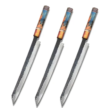 Нож за сашими ръчно изработени с кованым острие от дамасской стомана, кухненски секира за нарязване на суши, шунка Кирицуке, кухненски ножове с произволна дръжка