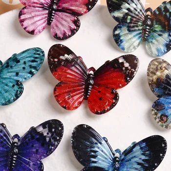 5шт Креативно наклон на цвят, с дупки в формата на супер феи-пеперуди акрилни обеци направи си САМ бижута женски аксесоари
