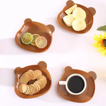 Мини-сладък мультяшная форма на Мечка костите Ястие Творчески Тенис на тава за боклук и Остатъци от закуски, Плодови чиния Kawaii Кухненски прибори