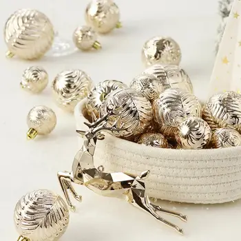 Коледни топки Нечупливи Коледни топки Нечупливи шампанско Златни Коледни украшения за елха, къща за почивка