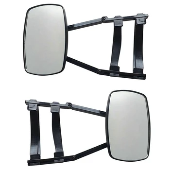 Универсални теглещи превозни огледала с цилиндрична форма огледала за теглене с възможност за завъртане на 360 °, регулируема буксировочное огледало, черен, 2 ЕЛЕМЕНТА