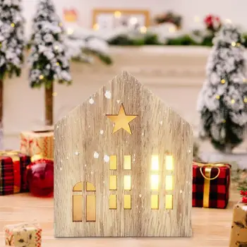 Коледен дървен декор за дома, здрава форма у дома, Коледно осветление, светещи дървени мини-декорации за дома, доставчик