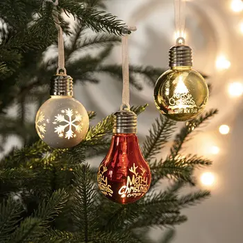 Коледно Дърво, Топка, Декор, електрическата Крушка, за да проверите за партита, Пластмасови Коледни Висящи украшения, Навидад, Коледен Окачен къща, Весела Коледа