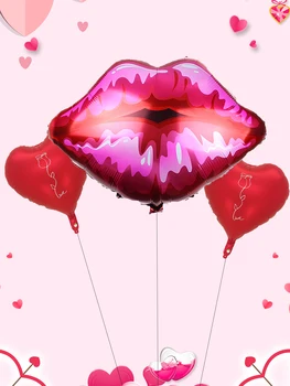 3шт 75 см Големи балони от фолио за устни, набор от балони за годеж, сватба, Украса за Ден на Свети Валентин