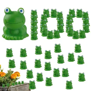 Мини-жаби 100шт Украса за пейзаж от мъх Мат Леки здрави Очарователни Забавни мини-жаби за украса на тортата