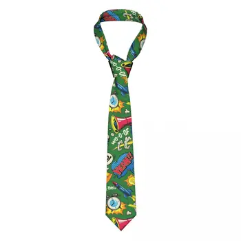 Пъстри Вратовръзки С Елементи от Комикси Мъжки Тесни От Полиестер 8 см Класическа Вратовръзка в Стил Поп-Арт за Мъже на S Аксесоари Вратовръзка Cosplay Подпори