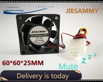 Нов тъпо вентилатор за охлаждане на кутията на компютъра Jiesammy 6025 6 см 60 *60 *25 мм 12V