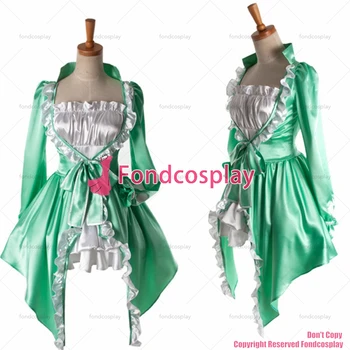 fondcosplay Красиво зелено-бяло атласное рокля сладка Лолита 